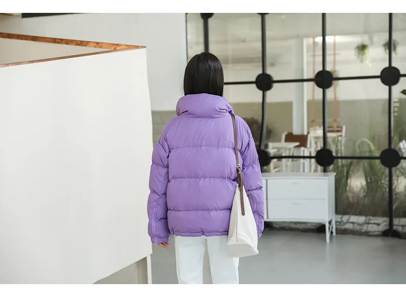 Зима корейский стиль простой Гонконгский стиль милое свободное толстое пуховое хлопковое пальто женское короткое пуховое пальто с хлопковой подкладкой Jac