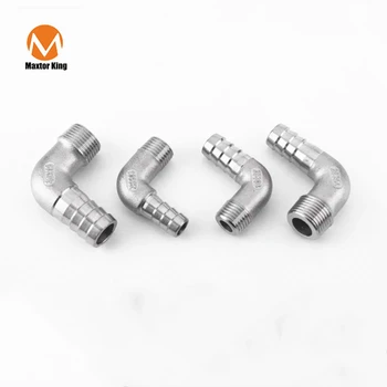

3/8''- 2" BSP Male Thread x 8/40mm 304 Stainless Steel Elbow Connector Barb Hose Tail Reducer Pagoda Joint Coupling Pipe Fitting
