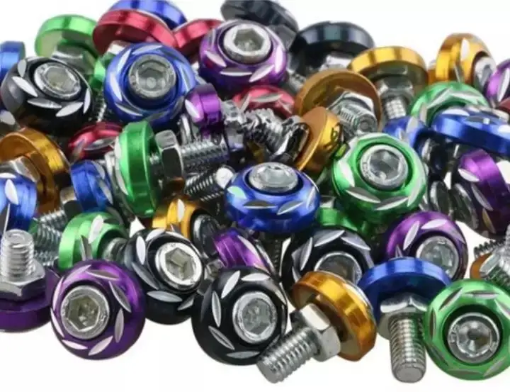 CNC Motorcycle Screw Nut Alloy Color Plate Coverset Cowling Motorcycle Aluminum Washer Body Cover Skru Part 1pc motorcycle screw caps bolt nut covers motorcycle nut covers