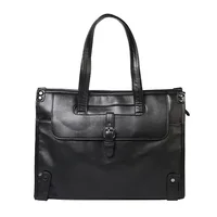 GUMST 2021 Cow Leather Men’s Briefcase High Quality Real Cowskin Business Handbag Brand New Office Work Shoulder Bag Black 1