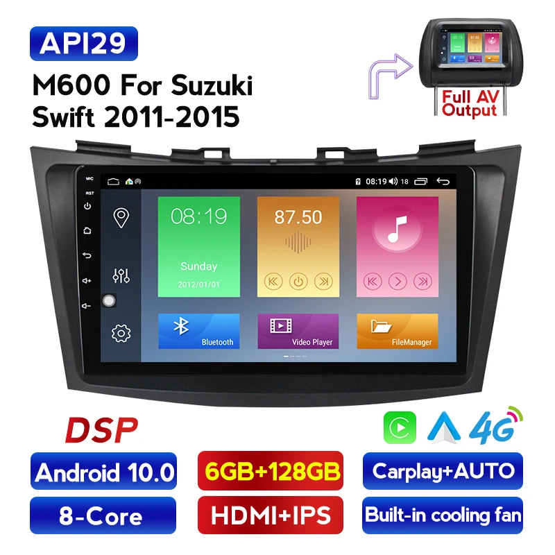 MEKEDE Android IPS Screen DSP for Suzuki Swift 2011 2012 2013 2014 2015 Stereo Autoradio support Carplay 4G Wifi Video RDS
