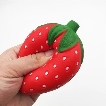 

10cm Elasticity PU Strawberry Squishy big Decompression toys Super soft Jumbo Scented Slow Rising Relieve stress Toy A40