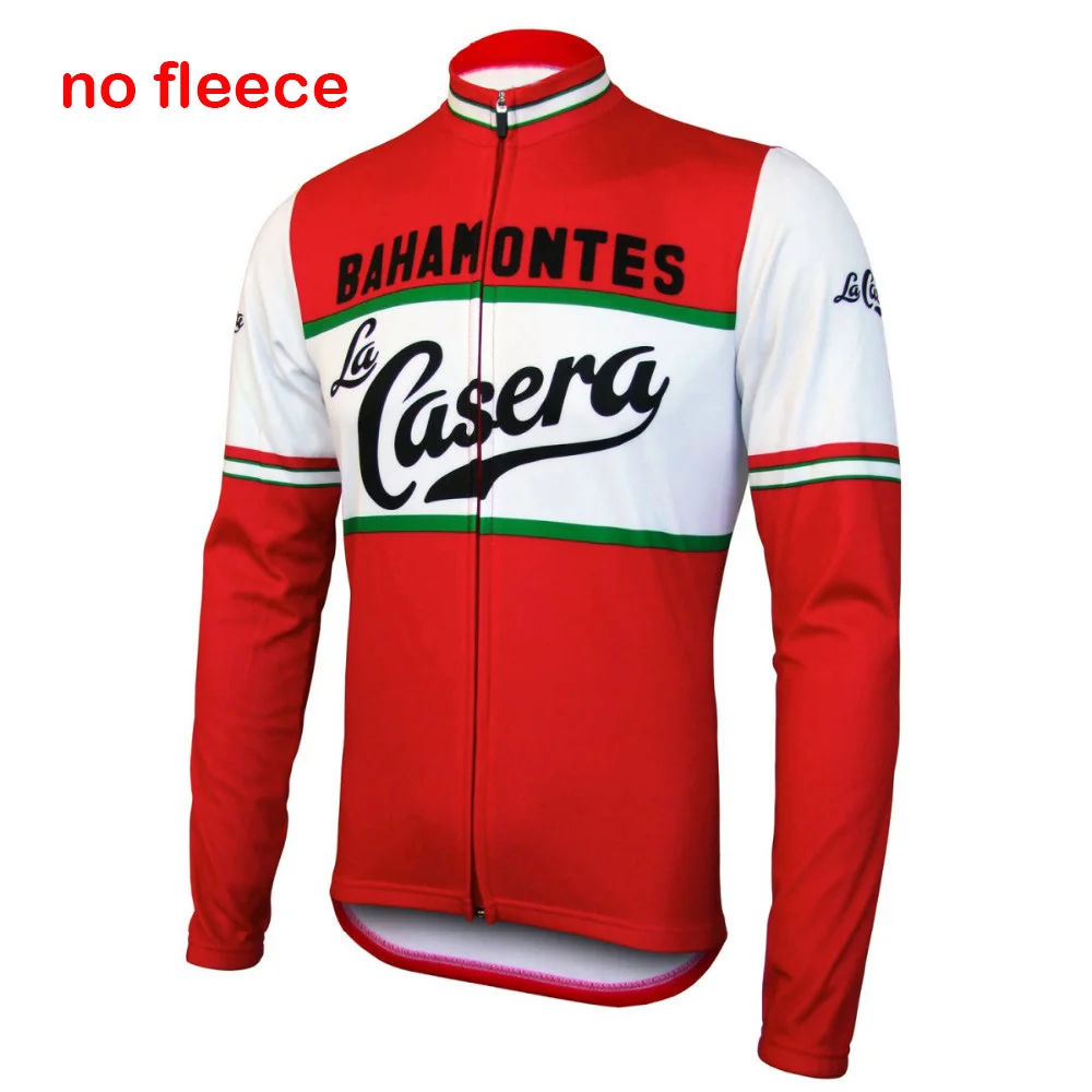 Несколько вариантов Ретро Велоспорт Джерси мужская с длинным рукавом Moltini зимняя флисовая шерсть и без флиса красная велосипедная одежда черная велосипедная одежда - Цвет: like photo