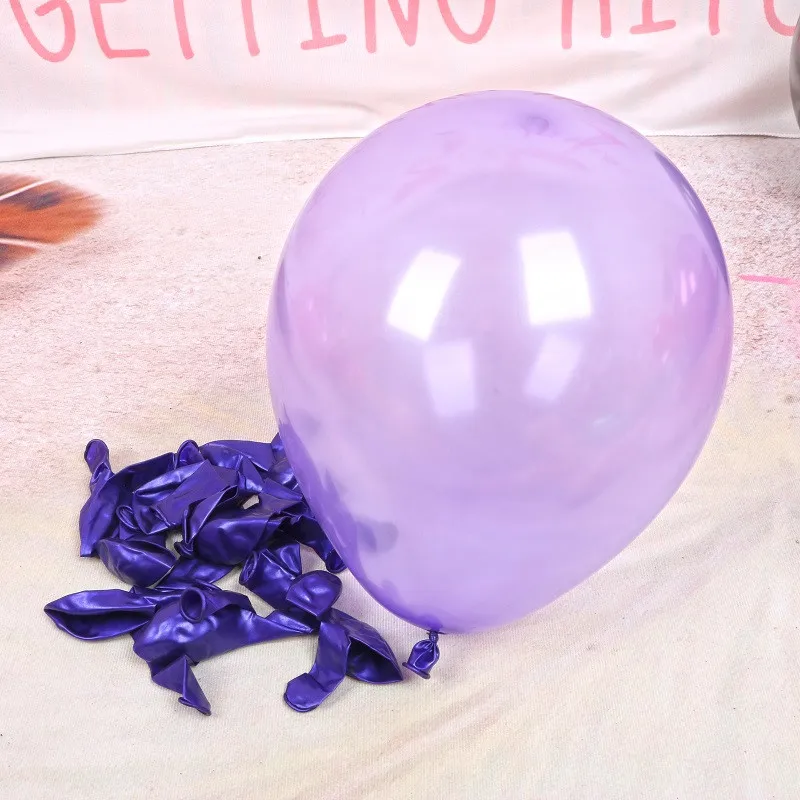 10/30 50 шт 10 дюймов Жемчужные золотые серебряные черные латексные воздушные шары на день рождения вечерние декоративные воздушные гелиевые шары подарки для детей - Цвет: Purple