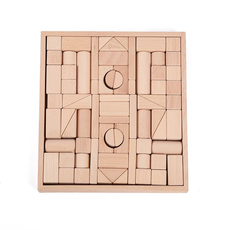

New Style Wood 72 Grain Heap Take Building Blocks Flexible DIY Early Education Children Baby Educational Toy