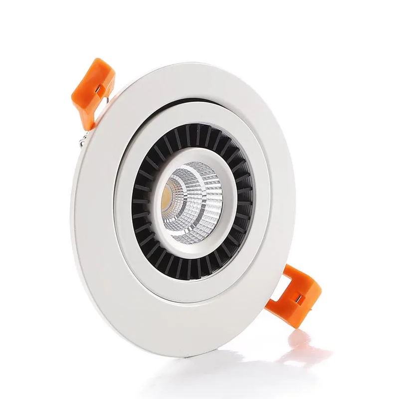 360 도 Orientable 7W LED 천장 스포트 라이트 드라이버리스 디밍 가능 HV COB 다운라이트, 조절 가능한 오목한 램프 홀 D90mm, 50 개