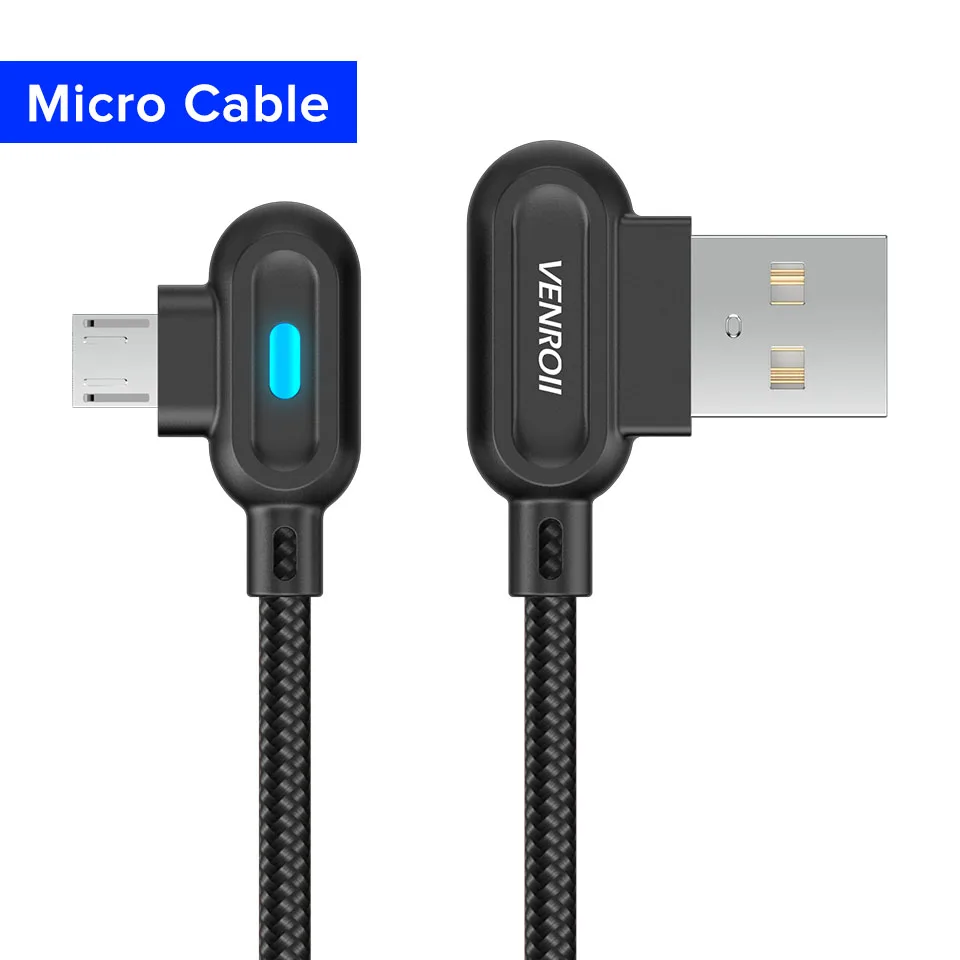 2.4A Micro USB кабель для быстрой зарядки и синхронизации данных Kable Android мобильный телефон шнур для huawei samsung Xiaomi LG Oneplus MicroUSB провод - Цвет: Black