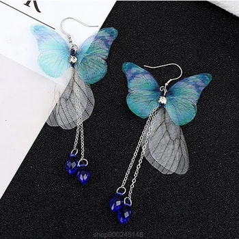 

Handmade Large Pack Beautiful Fairy Tale Dragonfly Butterflies Wing Earrings Cicada Wing Charm Earrings S22 20 Dropshipping