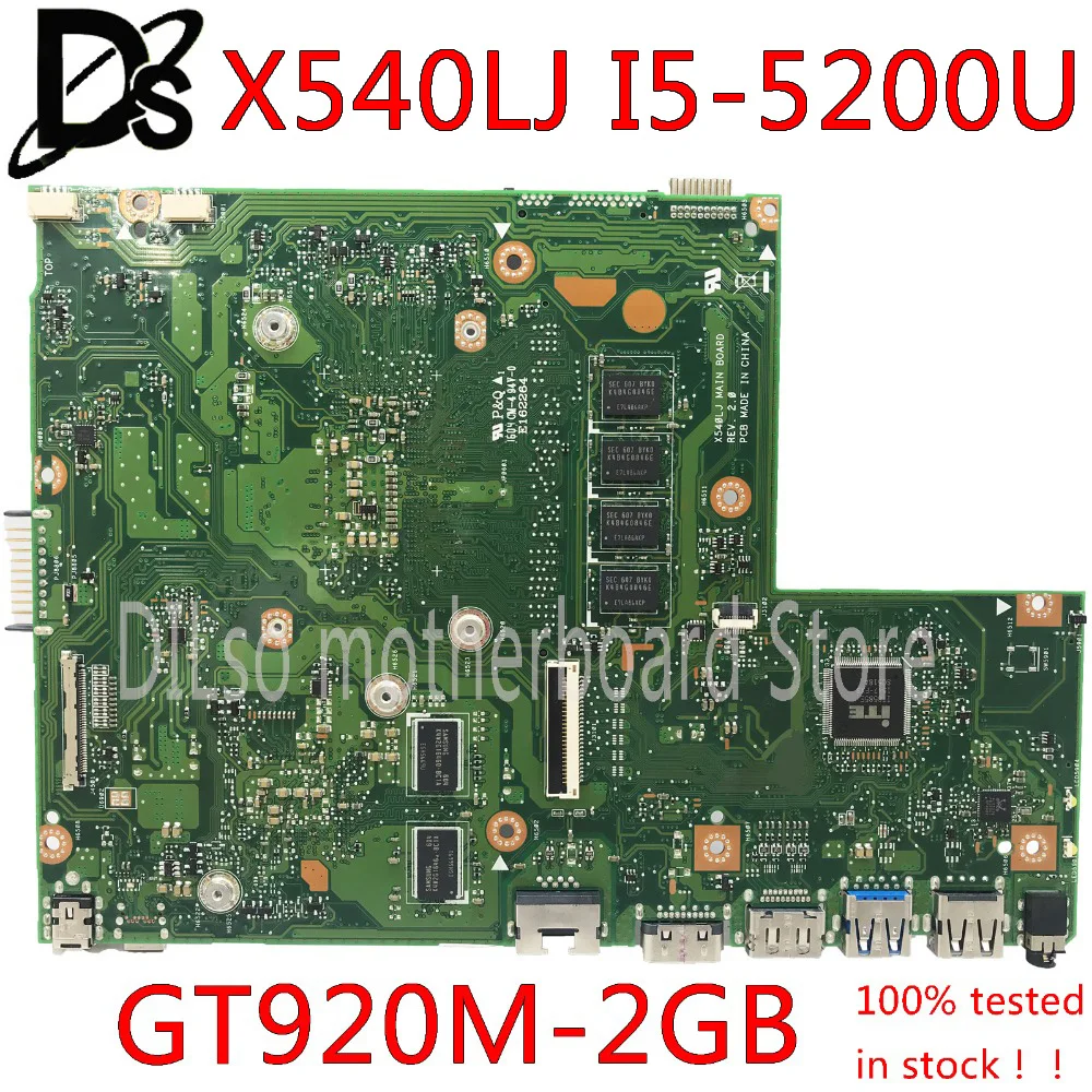 Greatest  KEFU X540LJ motherboard For ASUS X540LJ X540L F540L X540 Laptop motherboard I5-5200U 4GB RAM GT920M