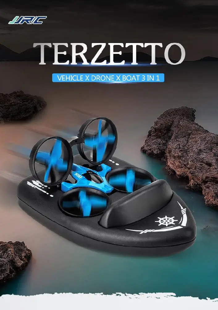 GloryStar JJRC H36F мини Дрон TERZETTO 3 в 1 водный наземный воздушный режим режима удержания