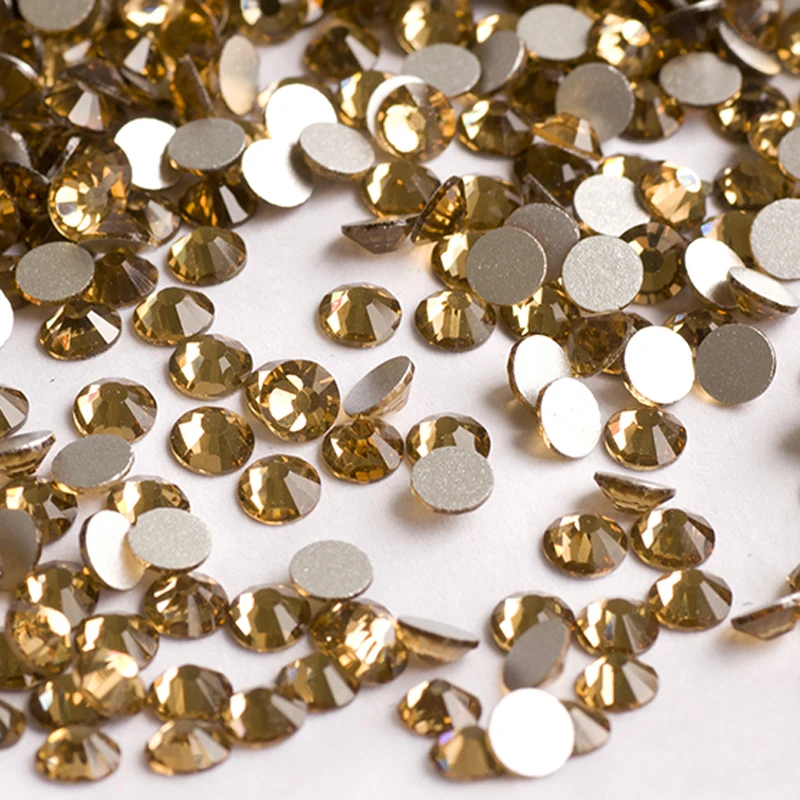 

YANRUO 2058NoHF SS3-SS34 Lt.Col.Topaz Crystal Strass Glass Non Hotfix Flat Back Glue On Rhinestones For Crafts