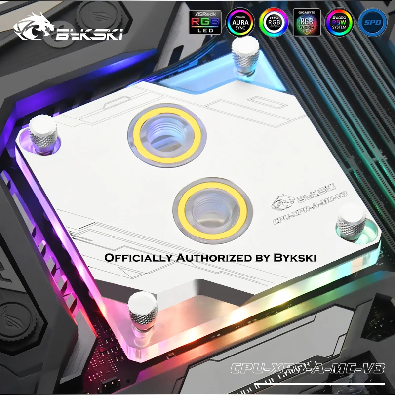 Bykski cpu водоблок cpu-XPR-A-MC-V3 для INTEL LGA1150 1151 1155 1156 2011X99 черный серебристый RGB поддержка GND водяное охлаждение