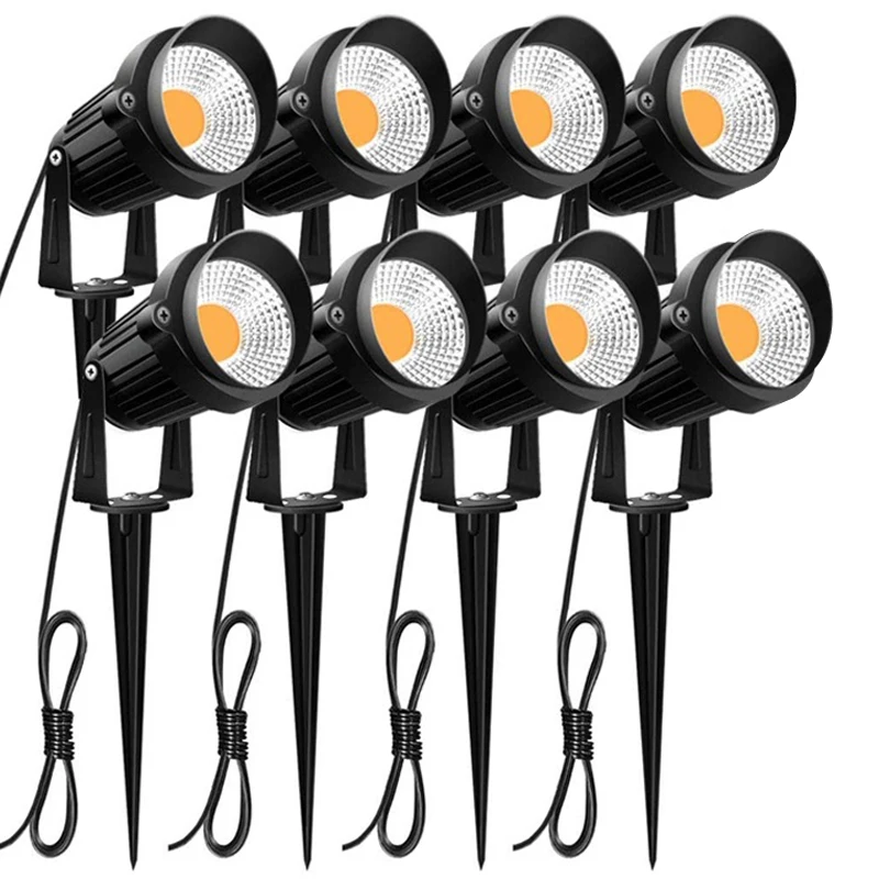 RRDWQ-10W RGB Color Changing Landscape Lights, Outdoor Waterproof LED Spotlights Remote Plug Garden Yard Patio Driveway Birthday Holidays Decoration