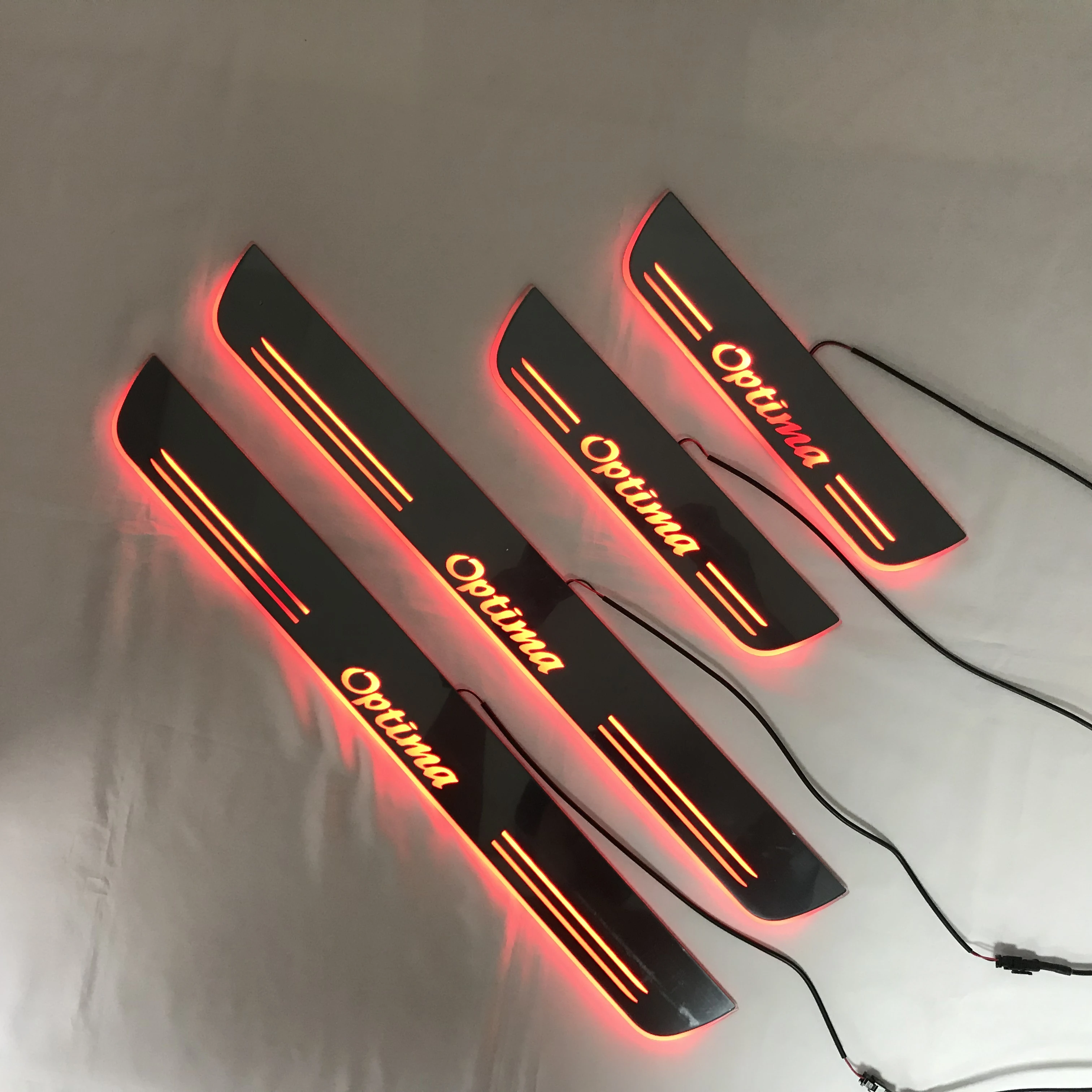 RQXR led перемещение двери Накладка для kia Оптима динамический дверной порог