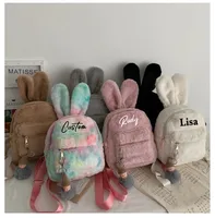 Custom Fluffy Bunny Backpack Korean Mini Backpack For Girls Cute 2022 New Bear Ears Plush Women Backpack Faux Fur Shoulders Bag 2