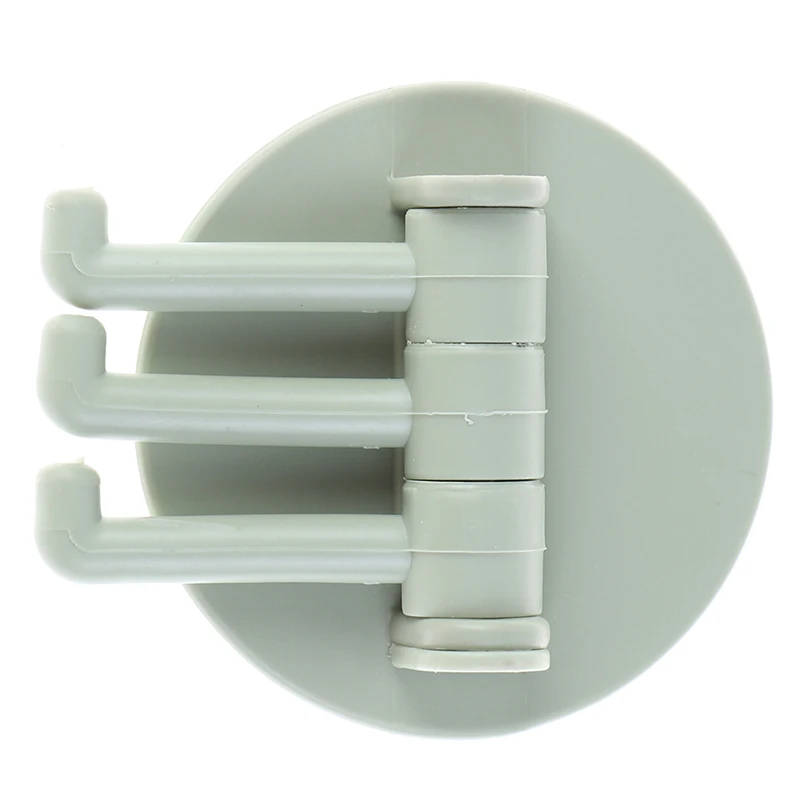 Зеленый 1pc Bathroom Hooks Creative Seamless Paste 3 Branch Rotating Hook Kitchen Bathroom Wall Hook - Цвет: Зеленый