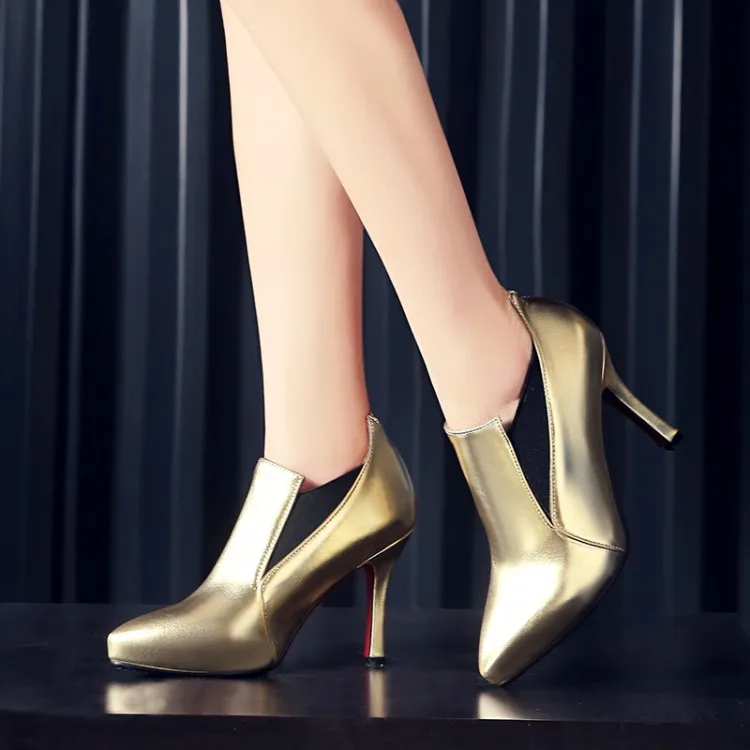 

Big Size 9 10 11-17 boots women shoes ankle boots for women ladies boots shoes woman winter Solid color tapered heel