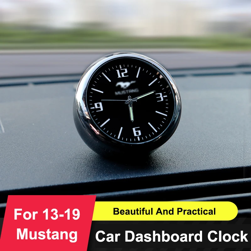 

QHCP Car Dashboard Clock Ornaments Air Vent Outlet Clip Watch Decoration Stickers Mini Clock Time Fit For Ford Mustang 2013 2019