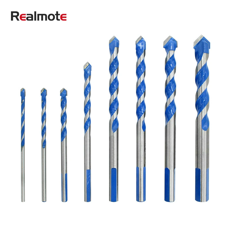 

Cemented Carbide Triangular Handle Multifunctional Core Twist Drill Bits Set Marble Perforator Ceramic Tile Drill Hole Saw Tool