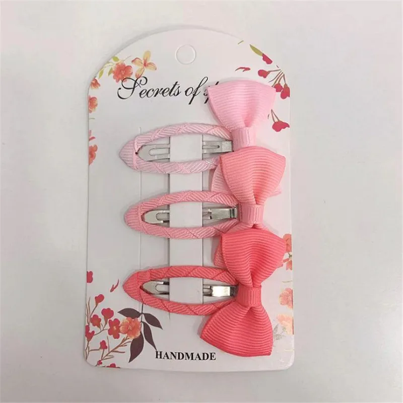 set 12 5 компл./лот модные милые Карамельный цвет BB Клип заколки дети бантом ленты заколки для волос Луки заколки для волос Веревка для девочек детские аксессуары по уходу за волосами - Цвет: set 12