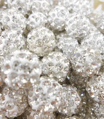 

hrt3ty 10mm White Micro Pave Disco Ball hot Beads Wholesale Stock Lot Bracelet DIY can mix colors crystal