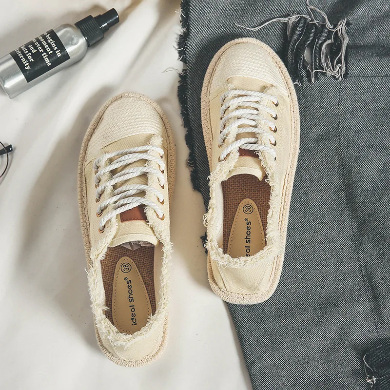 

2020 Spring New Style Canvas Shoes Student Summer Fisherman Shoes Versatile Korean-style MacBook Flat WOMEN'S Shoes Shoes
