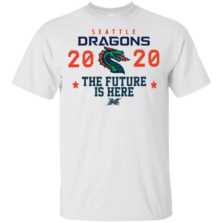 Футболка с Сиэтл драконом xflм² 2020 футбольная команда The Future здесь черные мужские