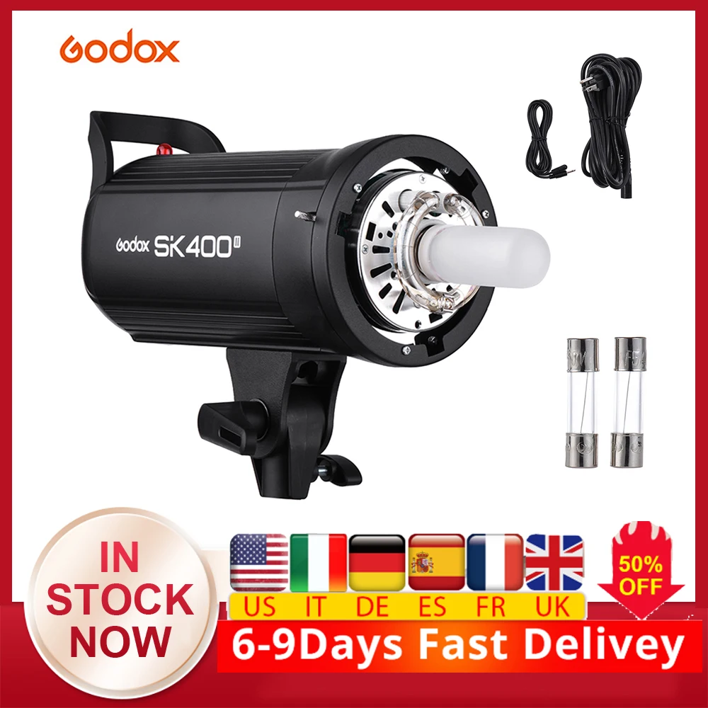 Профессиональная студийная вспышка Godox SK400 II SK400II GN65 2 4 ГГц беспроводная X-система