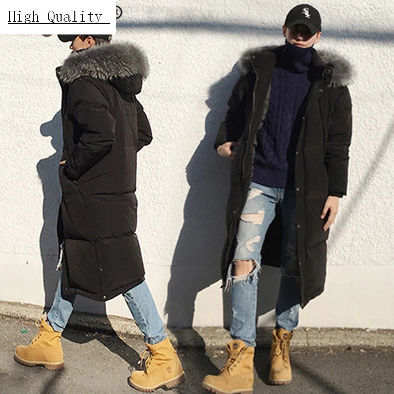 

Winter Men's Down Jacket Plus Size 4xl Long Duck Down Coat Men Large Fur Parka Clothes 2020 Thick Warm Ropa Hiver 981201