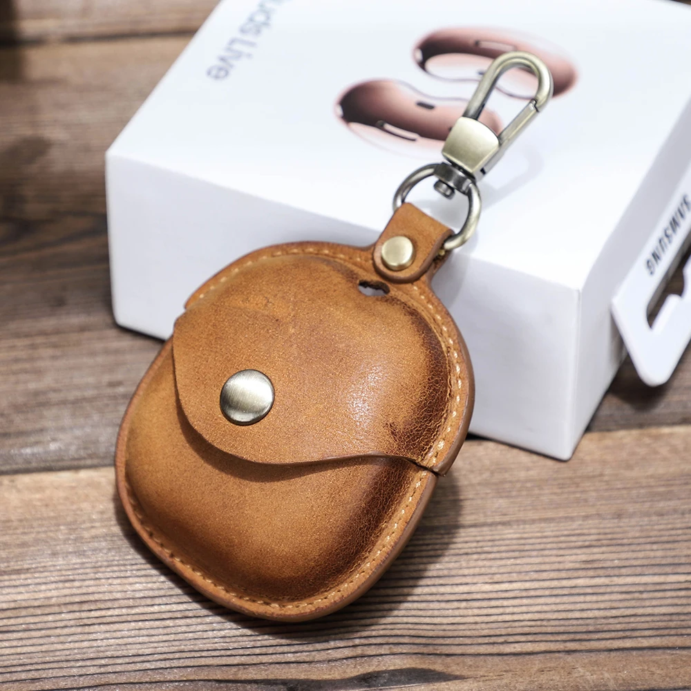 Família do Contato-capa de Couro para Fone de Ouvido Capa Protetora para Samsung Galaxy Buds Live Buds Pro Chaveiro Acessório - Image 4
