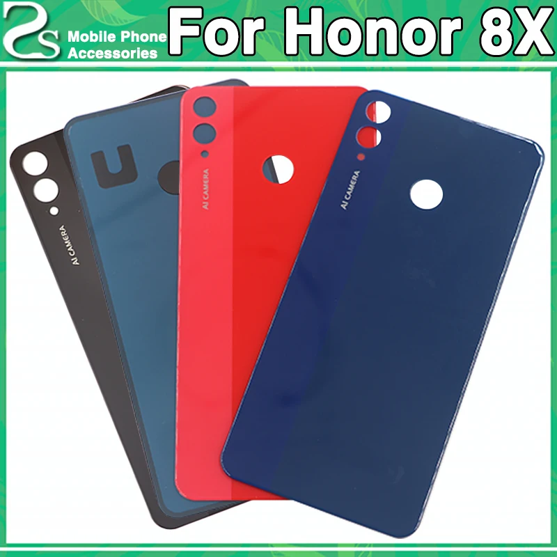 

New For Honor 8X Battery Back Cover For Huwei Honor 8X Back Cover Rear Glass Door Housing Case Repair Replacement