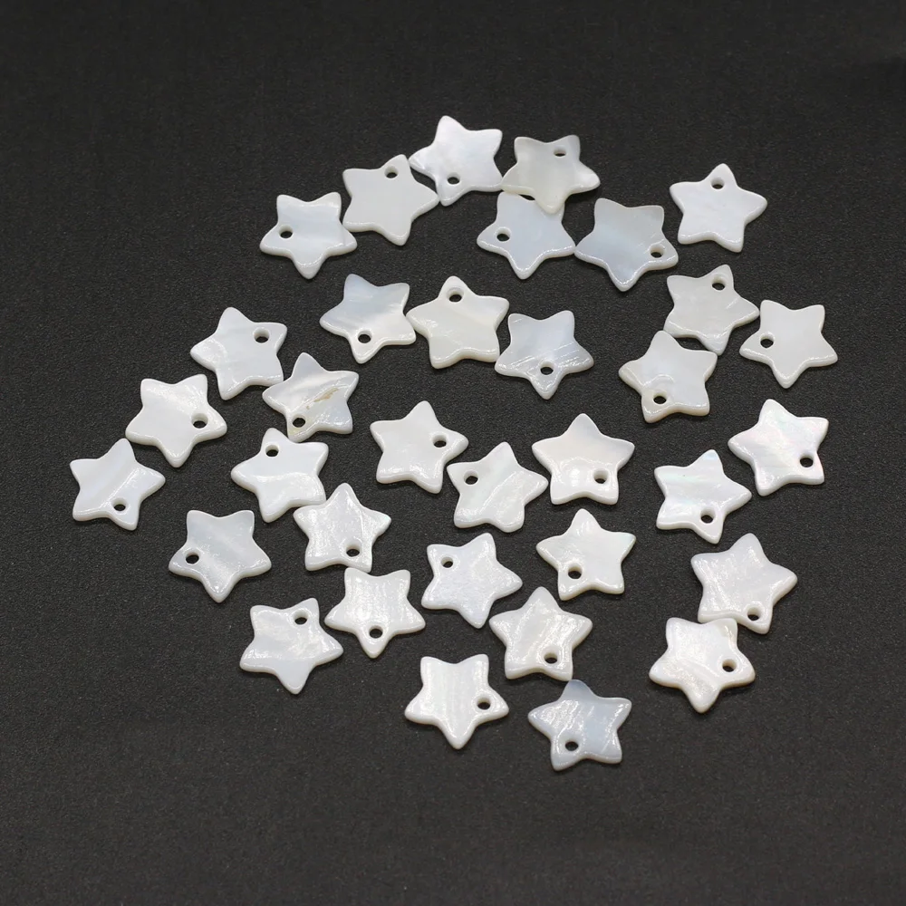 

natural freshwater white pentagram pendant beads Punch Loose Beads for DIY Elegant Necklace Bracelet Jewelry Making