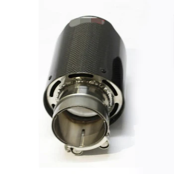 

1pc Exhaust Pipe Inlet 3In Outlet 4In Carbon Black Car Exhaust Tip Pipe Brand new