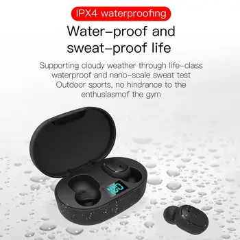 

E6S 5.0 LED Electric Display Button Stereo Mini Wireless Bluetooth 5.0 Headset Charging Bin Noise Canceling Microphone Headphone