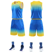 Высокое качество Мужская майка баскетбольная наборы пустая команда колледжа спортивные костюмы дышащая карманная баскетбольная форма с принтом