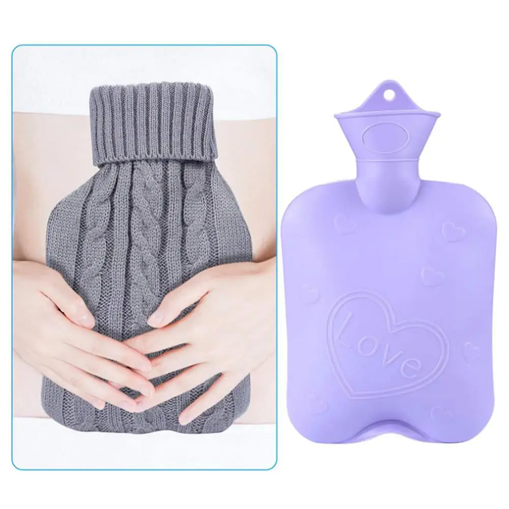 Newest Hot Water Bottle Grey Soft Knitted Covers Hot Water Bag and