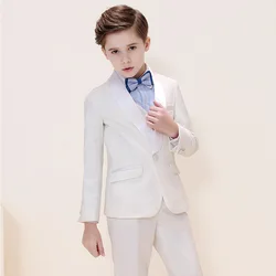 Formal Kids Tuxedo Suit Black White Children's Blazer Pants Elegant Boy Two Pieces Costume Prom Dress Wedding Suit B01