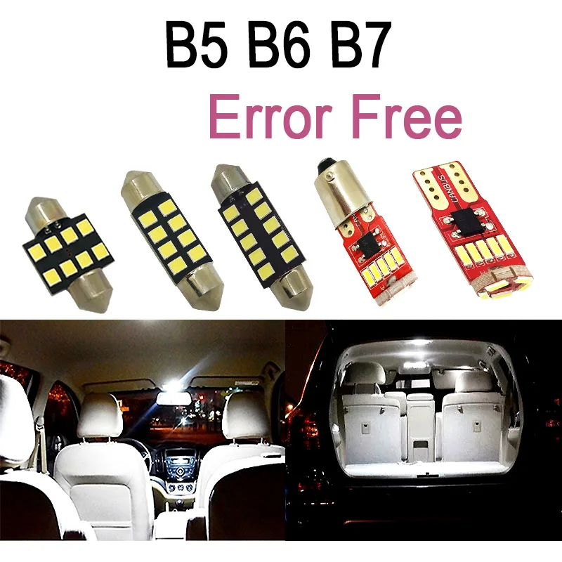 

Perfect White Error Free interior LED bulb indoor map dome light Kit For VW For Passat B5 B6 B7 Sedan Variant (1997-2014)