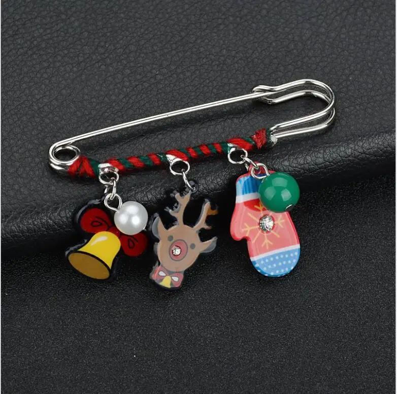 Милые рождественские броши на булавке, Санта Клаус, шапка, носок ...