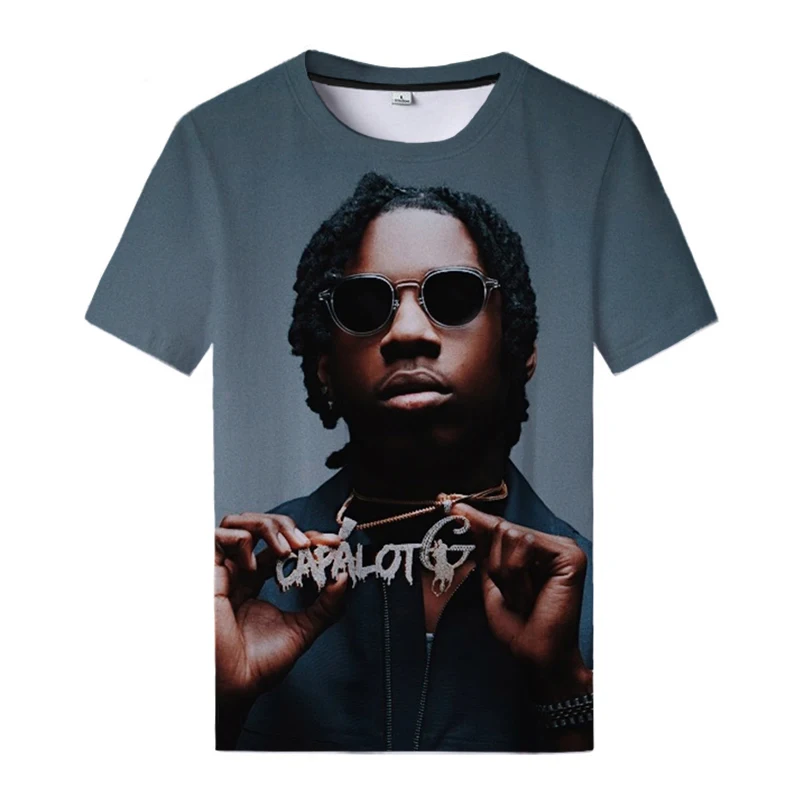 ☆POLO G 直筆サイン入りアルバム&Tシャツセット　hiphop US Polo G 3D Printed T-shirt Men and Women Round Neck Neutral T