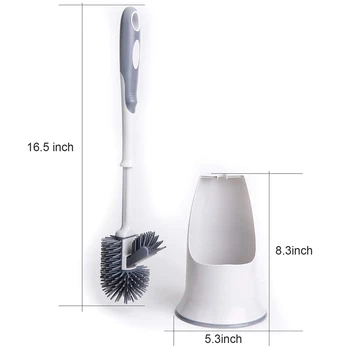 

New Toilet Brush And Holder,Toilet Bowl Cleaning Brush Set,Under Rim Lip Brush And Storage Caddy For Bathroom