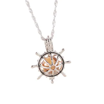 

2020 hot fashion pirate ship Magic Box Necklace women 925 sterling silver inlaid ball cage Pendant d1977