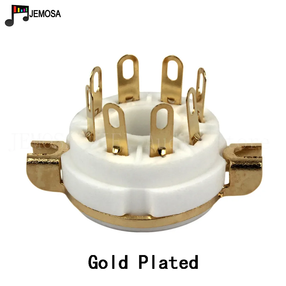 Gold Plated 10 шт. Керамическая вакуумная трубка K8A 8 контактов гнездо трубки GZC8-Y-1 аудио HIFI DIY для KT66 KT88 6SL7 6SN7 5AR4 5U4G 7199 6V6 - Color: Gold Plated