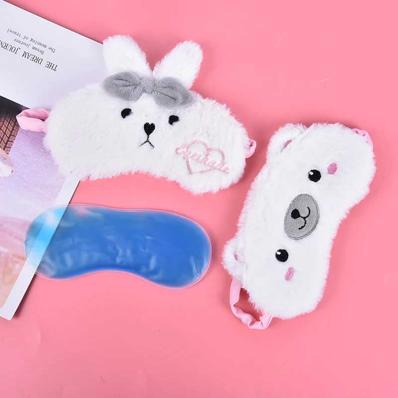 New Cute Rabbit Bear Eye Cover Sleep Eye Shade Cartoon Plush Sleeping Cover Eyeshade Relax For Travel Home