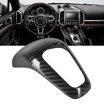 

1Pcs Car Carbon Fiber Color ABS Gear Head Shift Knob Cover Trim Interior Decoration Fit for Porsche Cayenne 2018 2019