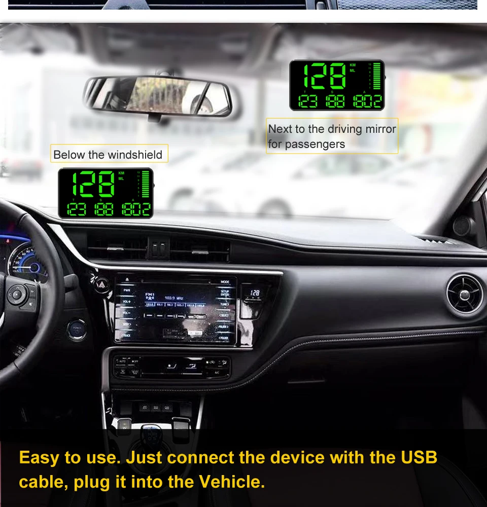 Цифровой C90 gps Скорость ometer Дисплей автомобиля Hud трекер Цифровой walkie talkie автомобильное одометра тележки в режиме реального времени с более чем Скорость Предупреждение автомобиль часы