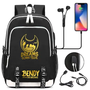 

Hot Bendy Backpack Teenager Boys Girls USB Charging Laptop Backpack Women Men Rucksack Kids Book Bag Mochila Knapsack Travel Bag