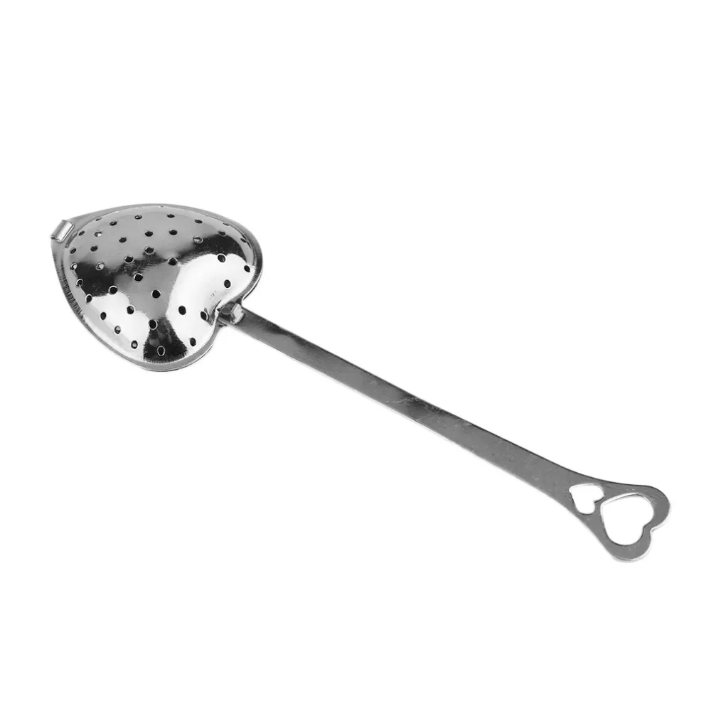 2Pcs Hot Heart Shape Stainless Steel Tea Leaf Herbal Filter Infuser Spoon Strainer Mesh Tea Infuser Reusable Tea Strainer Filter