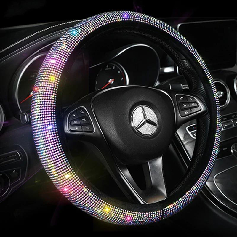 Полностью Алмазная крышка рулевого колеса автомобиля Bling Crystal Coverd авто чехлы на руль автомобиля