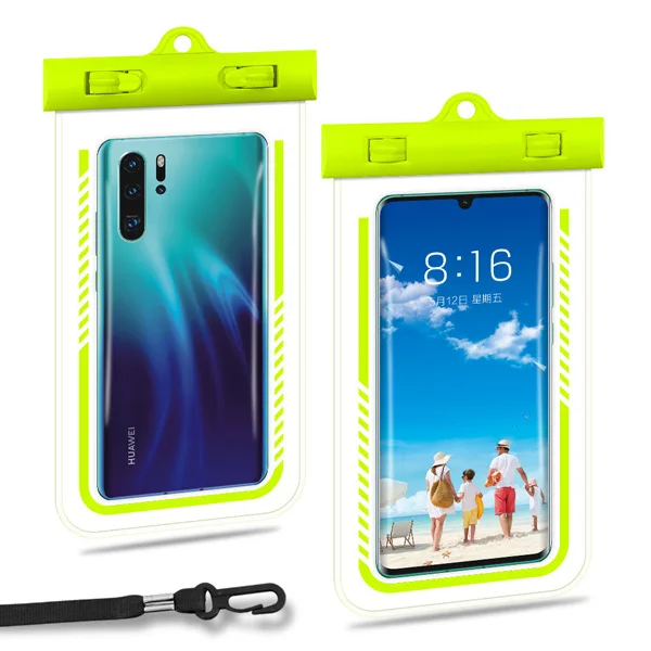 7," большой водонепроницаемый чехол для телефона сумка для iPhone 8 7 6 S X XS чехол для телефона для huawei samsung Galaxy водонепроницаемый телефонный чехол - Цвет: Green